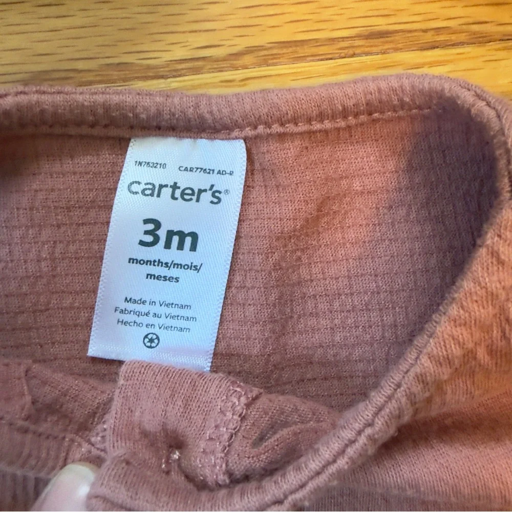 3 for $12 Carter's Dusty Pink Romper Baby Outfit with Headband Size 3 Month